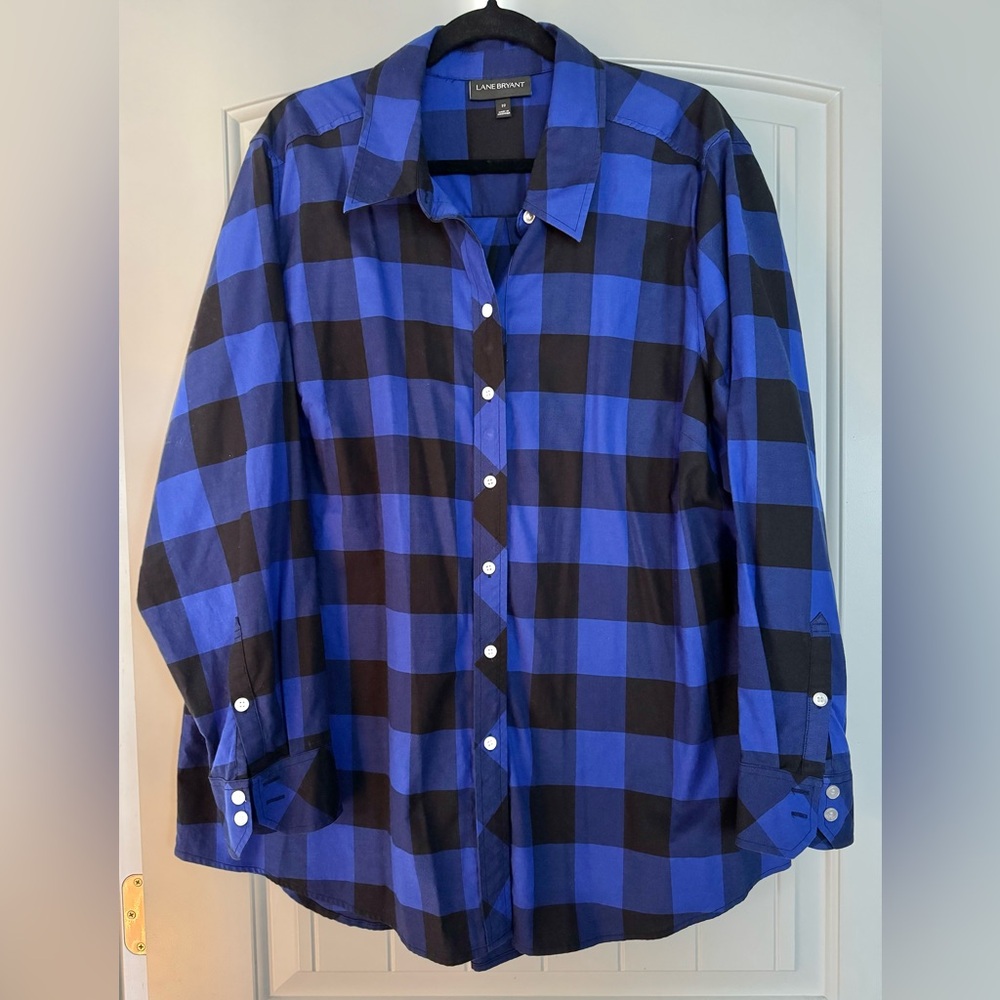 Women’s Lane Bryant Size 22 Button-Front Plaid Shirt